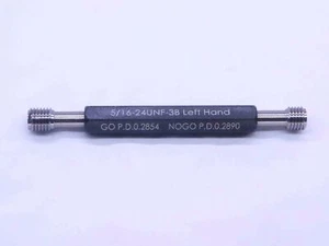 NEW 5/16 24 UNF 3B LEFT HAND THREAD PLUG GAGE .3125 GO NO GO = .2854 & .2890 LH - Picture 1 of 4