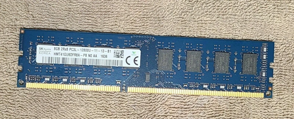 16GB 2 X 8GB MEMORIA RAM DDR3 1600MHZ PC3L-12800U PC HYNIX HMT41GU6DFR8A-PB - Immagine 1 di 1