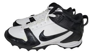 NEW! NIKE LAND SHARK LEGACY MID CLEATS BLACK/WHITE MENS SIZE 9 (396232 101) - Picture 1 of 9