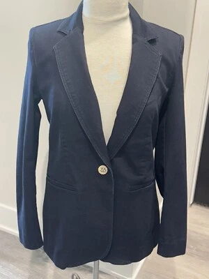 Chaqueta Blazer Anne Klein Denim Enjuague Índigo Talla Pequeña NUEVA $139 NUEVA CON ETIQUETAS Foto 1 de 4