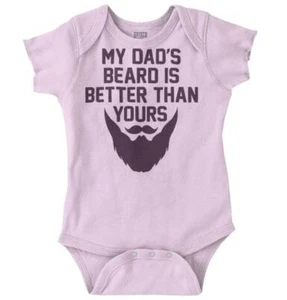 Dads Beard Funny Hipster Cute Father Gift Newborn Baby Boy Girl Infant Romper - Picture 1 of 5