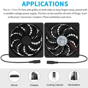USB Speed Control Cooling Fan 12cm 5V 0.2A 2000RPM for Workstations and Servers - Afbeelding 1 van 8