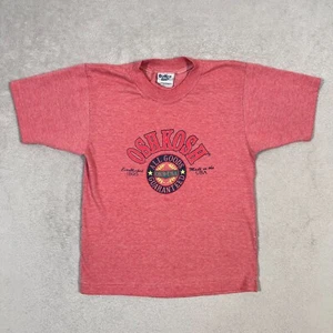 Vintage OSH KOSH Shirt Kids Size 8 Heather Red Casual Short Sleeve Crewneck USA - Picture 1 of 13