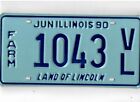 ILLINOIS 1990 license plate "1043 VL" ******MINT******FARM******
