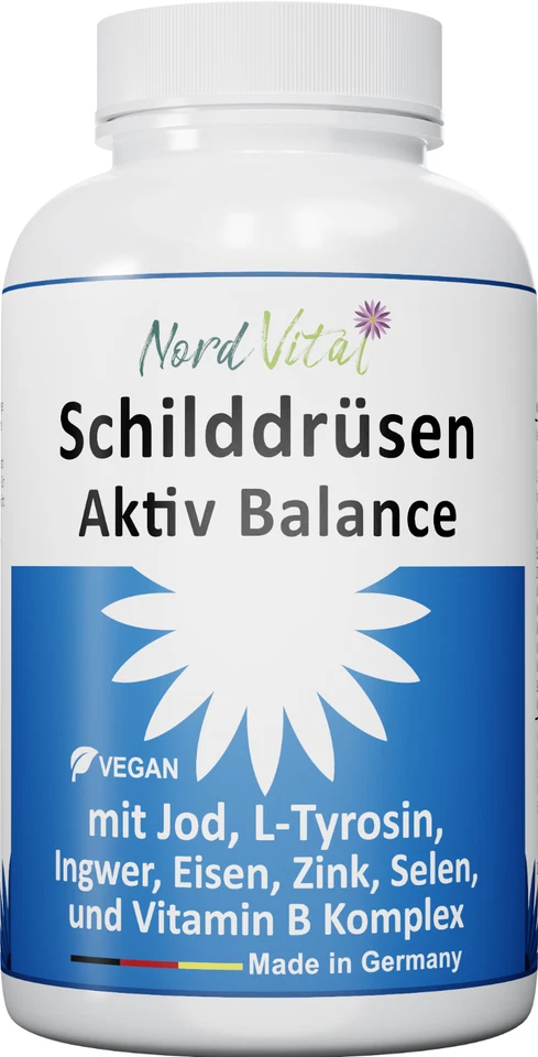 NORD VITAL Schilddrüsen-Aktiv-Balance -13-in-1-Komplex mit Jod, L-Tyrosin, Ingwer, Selen