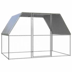 Outdoor Chicken Cage 9.8'x6.6'x6.6' Galvanized Steel vidaXL - Picture 1 of 5