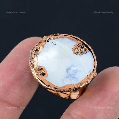 Mother Of Pearl 电成型承诺可调节戒指尺寸可调节铜 — 第 1/4 张图片