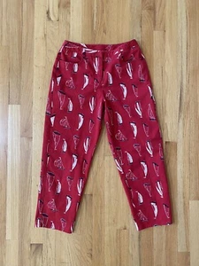 Vintage Casual Corner Red Stretchy Denim Sailboat Pants Women Size 6  - Picture 1 of 4