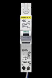 SQUARE D 20 AMP CURVE C 10kA 30mA RCBO TYPE AC KQE 120C03 - Picture 1 of 6