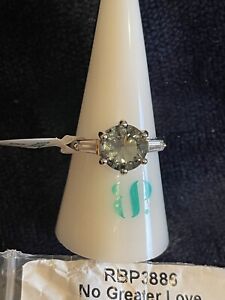 Bomb Party “No Greater Love” Lab Created Smokey Spinel Rhodium RBP3886 - Size 8