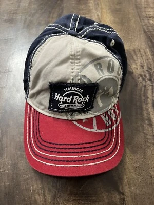 Gorra ajustada Hard Rock Café Seminole, roja y blanca azul cosida - talla L/XL Foto 1 de 4