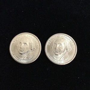 2X - 2007 George Washington Presidential US One Dollar Coin Philadelphia (S3) - Bild 1 von 2