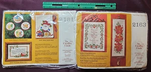Lot of 2 Creative Circle Christmas Kits 2163 Poinsettia bell pull 2161 Memories - Picture 1 of 10