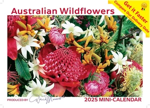 2025 Calendar Australian Wildflowers Mini Wall David Messent MWF - Picture 1 of 5
