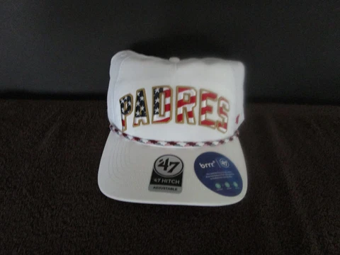 Men's '47 White San Diego Padres Flag Flutter Hitch Snapback Hat Cover