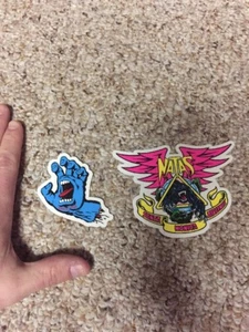 Santa Cruz Skateboard Sticker Lot Of 2 Natas Screaming Hand - Picture 1 of 1