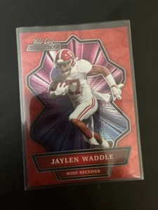 2021 Wild Card Alumination Red #ABC12 Jaylen Waddle Dolphins - Picture 1 of 2
