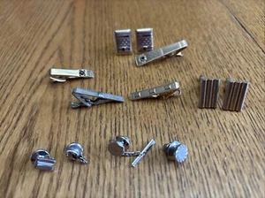Vintage Mens Jewelry Lot Tie Tacks Pins Bars Clips Cuff Links - Picture 1 of 4