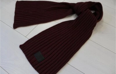 DIOR Homme Unisex Thick Chunky Knitted Wool Burgundy Scarf  - Image 1 of 4