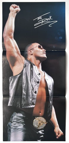 THE ROCK 11" x 23.75" double sided Poster The Scorpion King wrestling wwf wwe Cover
