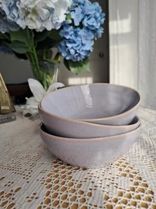 Next Bella Lilac Purple 3 Bowls Soup Cereal Dining Crockery Organic Shape - Picture 1 of 4