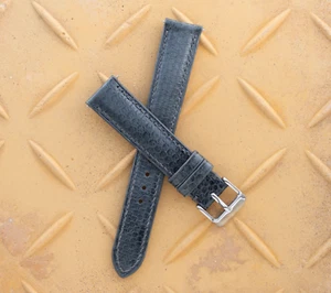 Gray Sea Snake Watch Strap, Men's Leather Band, Skin Strap For Watch 14-26mm - Picture 1 of 10