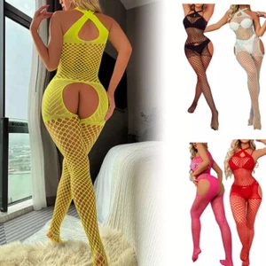 Women Sexy Bodysuit Lingerie Fishnet Body Stocking Babydoll Nightwear Sleepwear - Picture 1 of 42