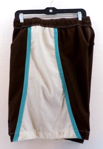 Mossimo Mens Swim Trunks Sz L 36-38 Brown White Mesh Lined Cargo - Picture 1 of 8