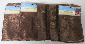 5 Home Collection BROWN Polyester Damask Throw Pillow Covers W/Zipper 18x18 NEW - Picture 1 of 4