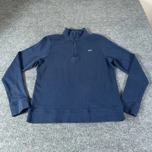 Vineyard Vines Sweatshirt Boys Large Blue Long Sleeve 1/4 Zip Pullover Whale L - Picture 1 of 14