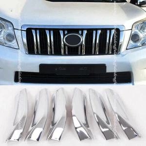 For Toyota Prado 150 2010-2013 Triple Chrome Front Grille Grid Cover Trim Stripe - Imagen 1 de 5