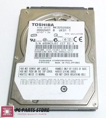 Toshiba 320GB 2.5" MK3252GSX HDD2H01 B UK01 T G002217A FOR PCB PARTS REPAIR  - Image 1 of 4