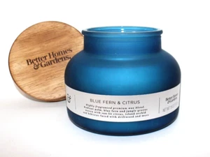 2 x Better Homes & Gardens 18oz Blue Fern and Citrus 2-Wick Bell Jar Candle Lot - Picture 1 of 5