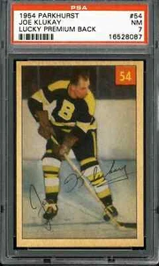 1954 Parkhurst #54 Joe Klukay (Lucky Premium Back) - PSA 7 - Picture 1 of 2