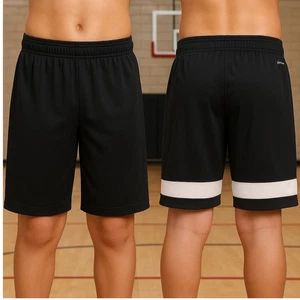 Nike Dri-FIT Youth Athletic Shorts Black White Large Soccer Running Training Gym - Picture 1 of 9