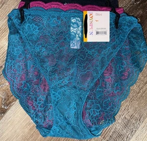 Joyspun 3-Pair Womens String Bikini Underwear Panties Nylon Blend All Lace ~ 2XL - Picture 1 of 4