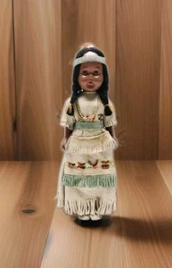 Vintage Colorado Native American Indian 10 1/2" Sleepy Eye Doll Beaded Moccasins - Picture 1 of 14