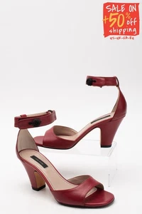RRP€570 MARC JACOBS Sandali in pelle US7 UK4 EU37 cinturino alla caviglia rosso Made in Italy - Foto 1 di 9