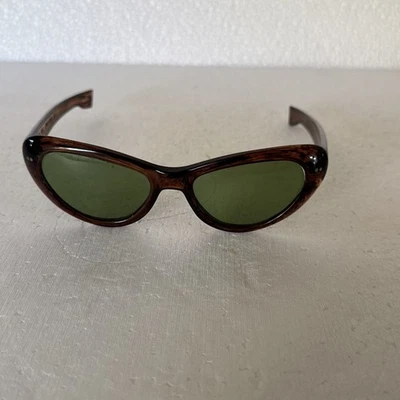 Винтажные солнцезащитные очки Cool-Ray Polaroid 120 кошачий глаз черепаховые зеленые линзы 1960-е - Изображение 1 из 4