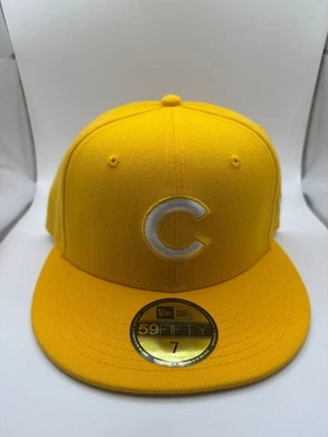 Gorra New Era 59Fifty Chicago Cubs Amarilla Ajustada Talla 7 MLB Gorra Oficial Foto 1 de 4