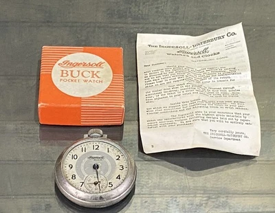 Ingersoll Buck pocket watch With Original Box No Glass Parts Only - Image 1 of 4