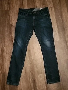 Volcom Womens Jeans 30 Dark Wash Denim Straight Distressed  - Picture 1 of 14