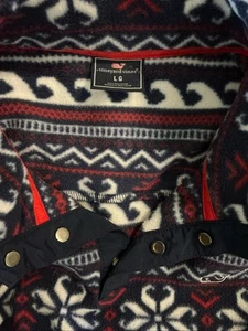 Suéter polar VINEYARD VINES para hombre Harbor azul cuarto botón pulóver L - Imagen 1 de 4