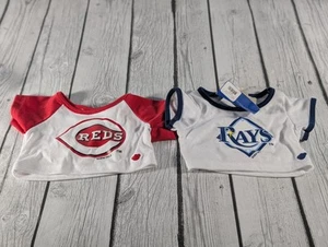 Lote de camisetas Build-a-Bear Workshop MLB Cincinnati REDS & TAMPA BAY RAYS NUEVAS CON ETIQUETAS - Imagen 1 de 2