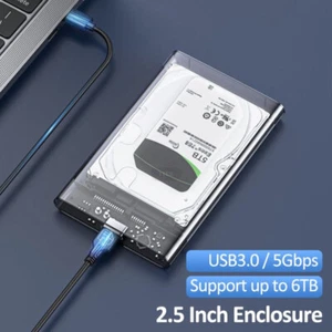 5Gbps Werkzeugloses Festplattengehäuse UASP Trim Case für 2.5" SATA SSD HDD Klar - Afbeelding 1 van 11