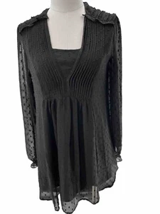 Vestido Indigo Soul Para Mujer Talla S Negro Punteado Suizo Boho Girlcore Bruja Femenina - Imagen 1 de 13