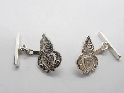 Polizia Penitenziaria : Gemelli in Argento 925 con il simbolo del Corpo - Fregio - Immagine 1 di 4