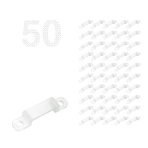 50Pcs LED Strip Mounting Clip 12mm Brackets Holders Plastic Silicone Screw Holes - Picture 1 of 6