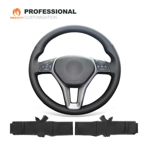 Cubierta de volante de cuero negro para Mercedes-Benz W246 W204 C117 C218 W212 - Imagen 1 de 10