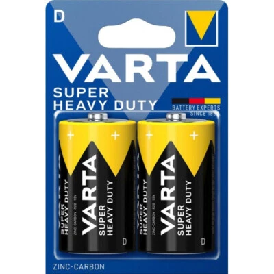 2 VARTA SUPER HEAVY DUTY Size D R20 2020 Batteries 1.5V Foto 1 de 3